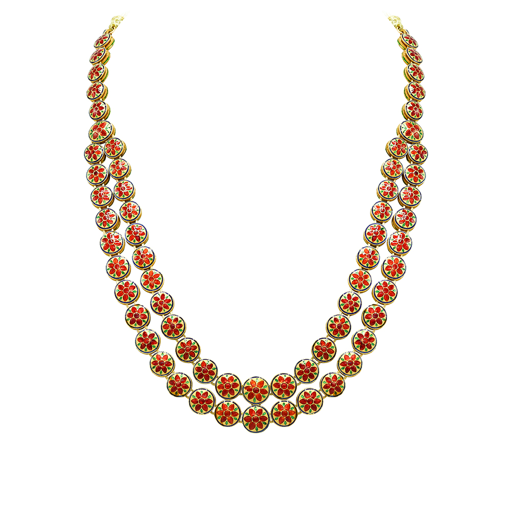 Double-Line Ivory Polki Necklace